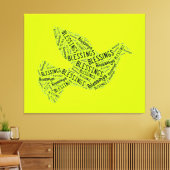 Segnung Taube, Inspiration Leinwand Neon gelb (Insitu (Wohnzimmer))