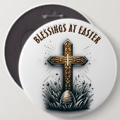 Segnungen am Christlichen Kreuz Ostern | Button (Vorne & Hinten)