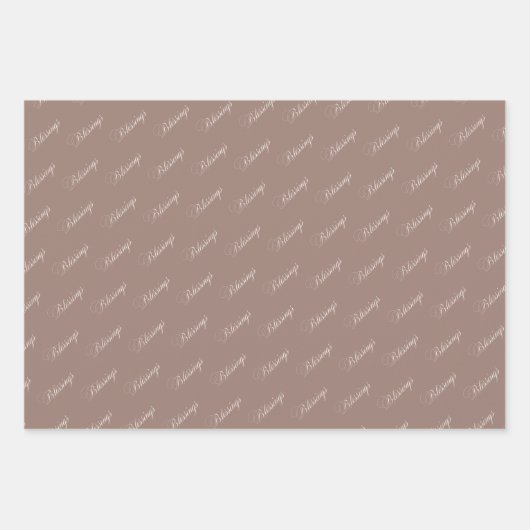 Segnungen Braune Farbe 9C7F74 Geschenkpapier Set (Vorderseite 3)