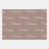 Segnungen Braune Farbe 9C7F74 Geschenkpapier Set (Vorderseite)