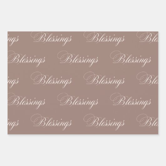 Segnungen Braune Farbe 9C7F74 Geschenkpapier Set (Vorderseite)