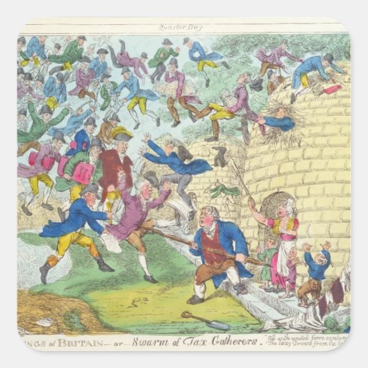 Segnungen Großbritanniens - oder Steuerschwund Quadratischer Aufkleber (Vorderseite)