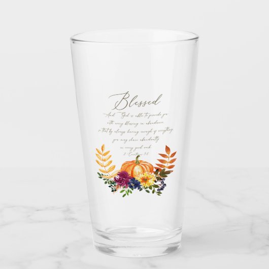 Segnungen im Überfluss fallen Kürbis und Mehl Glas (Vorderseite)