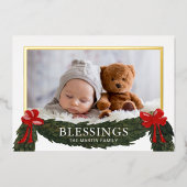 Segnungen Religiöses Weihnachtsfest Foto Folien Feiertagskarte (Vorderseite)