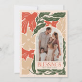 Segnungen Rote Vögel Botanische 2 Foto Weihnachten (Vorderseite)