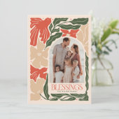 Segnungen Rote Vögel Botanische 2 Foto Weihnachten (Stehend Vorderseite)