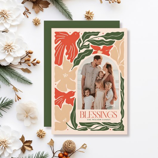 Segnungen Rote Vögel Botanische 2 Foto Weihnachten