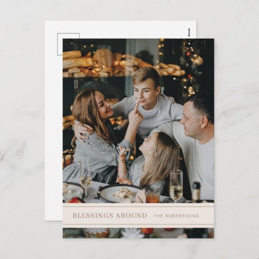 Segnungen über Grosgrain Weihnachten Postkarte (Vorne/Hinten)