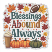 Segnungen über immer Herbstdesign Aufkleber (Vorderseite)