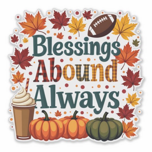 Segnungen über immer Herbstdesign Aufkleber (Vorderseite)