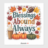 Segnungen über immer Herbstdesign Aufkleber (Blatt)