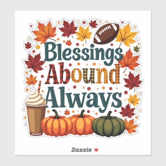 Segnungen über immer Herbstdesign Aufkleber (Blatt)