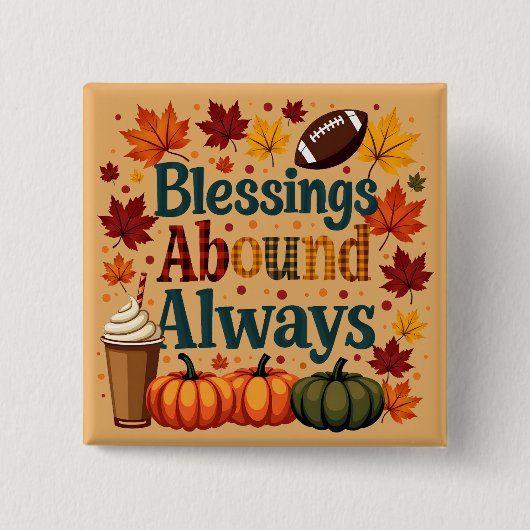 Segnungen über immer Herbstdesign Button (Vorderseite)
