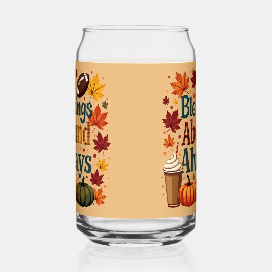 Segnungen über immer Herbstdesign Dosenglas (Rechts)
