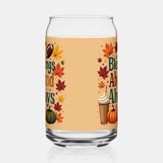 Segnungen über immer Herbstdesign Dosenglas (Links)