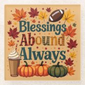 Segnungen über immer Herbstdesign Glasuntersetzer (Vorderseite)