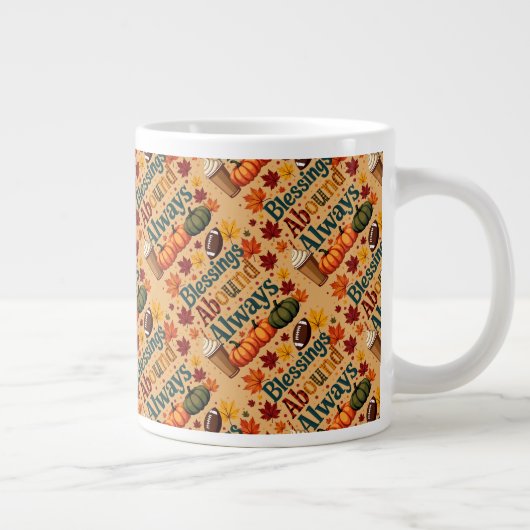Segnungen über immer Herbstdesign Jumbo-Tasse (Rechts)