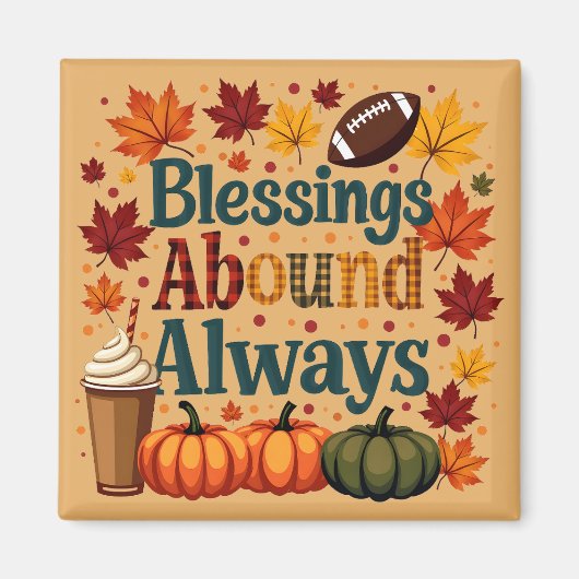 Segnungen über immer Herbstdesign Magnet (Vorne)