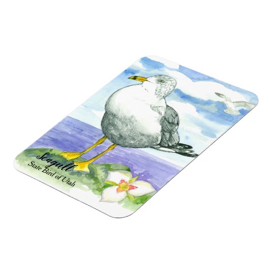 Sego Lily Seagull Staat Bird of Utah Magnet (Linke Seite)