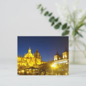 Segovia Kathedrale am Abend, Spanien Postkarte (Stehend Vorderseite)