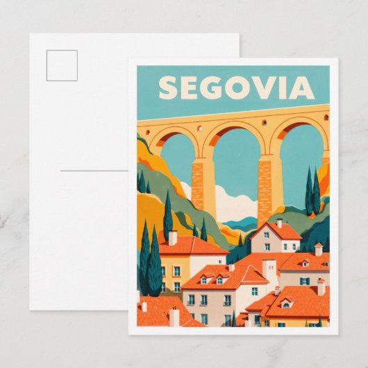 Segovia Spain Art vintage Travel Postkarte (Vorne/Hinten)