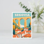 Segovia Spain Art vintage Travel Postkarte (Stehend Vorderseite)