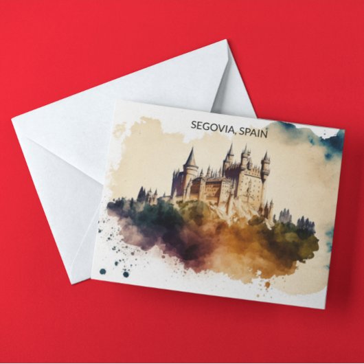 Segovia Spanien Burg Gemälde Postkarte