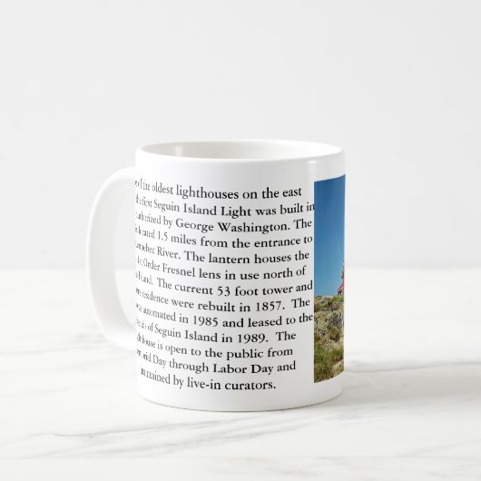 Seguin Insel-Leuchtturm, Maine-Tasse Kaffeetasse (Vorderseite Links)