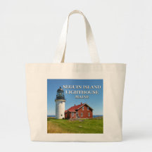Seguin Island Lighthouse, Maine Jumbo Tote Bag