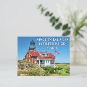Seguin Island Lighthouse, Maine Postcard Postkarte (Stehend Vorderseite)