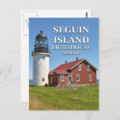 Seguin Island Lighthouse, Maine Postcard Postkarte (Vorne/Hinten)