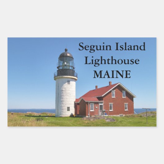 Seguin Island Lighthouse, Maine Rechteckiger Aufkleber (Vorderseite)