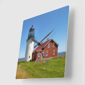 Seguin Island Lighthouse, Maine Wall Clock Quadratische Wanduhr (Winkel)