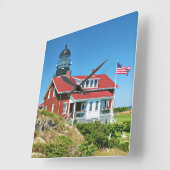 Seguin Island Lighthouse, Maine Wall Clock Quadratische Wanduhr (Winkel)