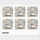 Seguin Texas Vintage Map Aufkleber (Blatt)