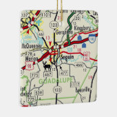 Seguin TX Road Map Keramikornament (Rechts)