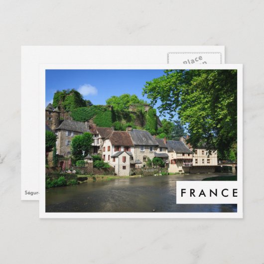 Segur-le-Chateau in Frankreich - weiße Postkarte (Vorne/Hinten)