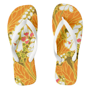 Séguy Art Deco White Bell-Shaped Blume Badesandalen