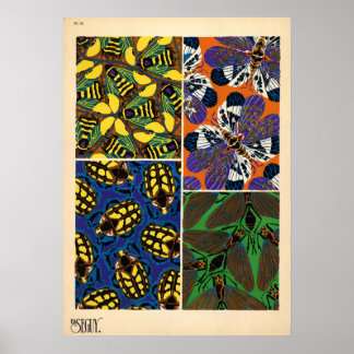 Seguy Vintage Art Nouveau Insektenmuster Poster