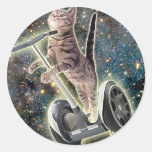 Segway Miezekatze Runder Aufkleber