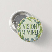 Sehbehinderte botanische grüne Blätter Button (Vorne & Hinten)