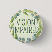 Sehbehinderte botanische grüne Blätter Button (Vorderseite)