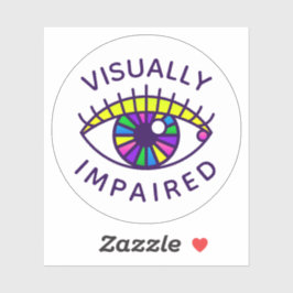 Sehbehinderte Sehschwäche Verlust Blindes Bewussts Aufkleber