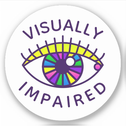 Sehbehinderte Sehschwäche Verlust Blindes Bewussts Aufkleber (Vorderseite)