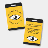 Sehbehinderte, teilweise leicht Sehbehinderte Sehs Ausweis (Vorder- & Rückseite)