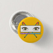 Sehbehinderter Regenbogen am Auge - gelber Hinterg Button (Vorne & Hinten)