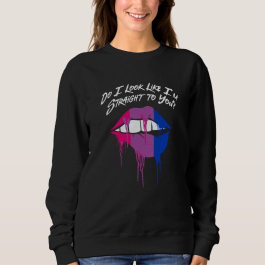 Sehe ich dir geradeaus an Bisexuell LGBTQ Bi Stolz Sweatshirt (Vorderseite)