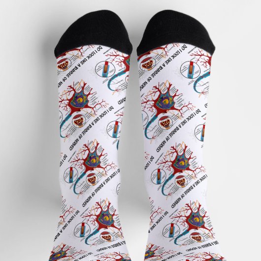 Sehe ich wie ein Bündel Nerven aus? Neuron Synapse Socken (Oben)