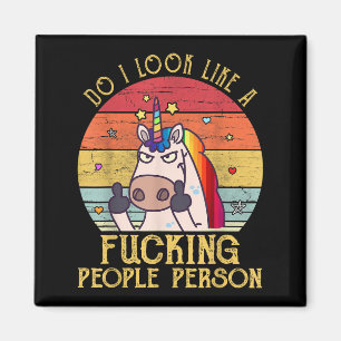 Sehe ich wie ein Einhorn aus, das Leute zum Fremdg Magnet
