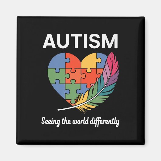 Sehen der Welt anders Autismus Bewusstsein Infi Magnet (Vorne)